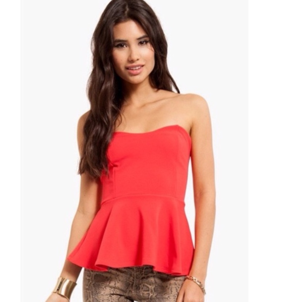 Tobi peplum tube top
